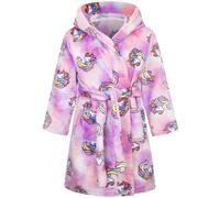FILOWA Peignoir de Bain Enfant à Capuche Chaud Polaire Robe de Chambre, Coton Animaux Robes Doux Pyjamas Vêtements de Nuit pour Fille 3-4 Ans, Violet Licorne