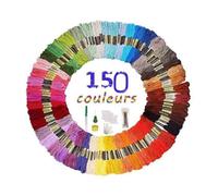 Fils a Broder,Fil de coton 150 Couleurs kit de broderie pour Broderie Point de Croix Tricotage Bracelets Brésiliens Fils à Coudre
