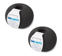 Fils à tricoter 100% Laine Vierge Mérinos Extrafine de Lana Gatto Ligne Super Soft, Made in Italy. Ligne Super Soft, laine de qualité supérieure, 100 g. 250 mt, (2, Marron Foncé - 9426)