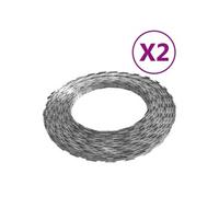 vidaXL Fils barbelés BTO-22 2 pièces Acier 100 m
