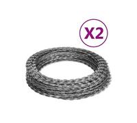 vidaXL Fils Barbelés Hélicoïdaux Rouleaux 2 pcs, Fils de Fer Barbelés pour Clôture, Rouleaux de Fil pour Barrière Jardin, Acier Galvanisé 60 m
