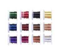 Fils d ' artisanat robustes en laiton anodisé de couleur polyvalente, accessoire flexible de calibre 12, portable pour les projets, paquet de 12 rouleaux de fils assortis