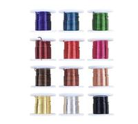 Fils d ' artisanat robustes en laiton anodisé de couleur polyvalente, accessoire flexible de calibre 12, portable pour les projets, paquet de 12 rouleaux de fils assortis