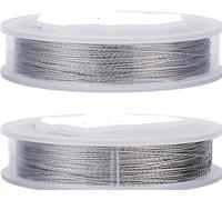 Fils de fil artisanaux en acier inoxydable, fil à bijoux, 0,5 mm 3 brins torsadés en acier inoxydable 25 m/27 yards 304 fil de cordon de perles en acier inoxydable pour bracelet de chaîne