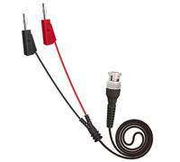 Fils de test avec BNC mâle vers double fiche banane de 4 mm, câble coaxial 50 Ohm pour générateur de signal d'oscilloscope - Rouge/noir 120 cm, 5 A 500 V, PVC ABS