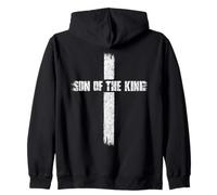 Fils du roi Christian Grunge Cross Bible Verse Sweat à Capuche