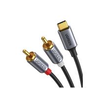 UGREEN Câble 2RCA USB C Audio Stéréo Adaptateur Type C Mâle vers 2RCA Mâle Y Auxiliaire Audio Câble Numérique Compatible avec Téléphone Amplificateur Enceinte HDTV Home Cinéma Vidéo Projecteur 1.5M