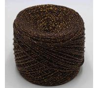Fils for tricot et Crochet, 200 g/Lot, fils de bricolage, fils métalliques + coton métallisé, tricot à la main(Coffee gold flower)