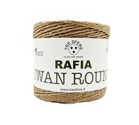 Fils italiens Raffia Swan Round 100% écologique 150g 250 mètres pour vos sacs ou chapeaux d'été faits main (-beige ROND)