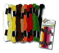 Fils pour bracelets brésiliens - Ethnique - 12 échevettes - 100% coton - 7 mètres - Multicolore