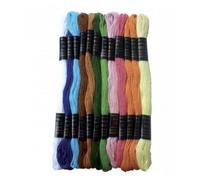 Fils pour bracelets brésiliens - Naturel - 12 échevettes - 100% coton - 7 mètres - 12 coloris assortis