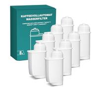 Filswa Lot de 8 filtres pour machine à café Siemens EQ Serie/Series, Brita Intenza Water Replacement TZ70003, EQ6, Temial, élimine le chlore et le calcaire, compatible avec EQ.5/6/7/8/9, EQ500, EQ700