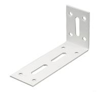 Filteilect 1 support d'étagère en métal robuste en forme de L pour rangement mural, support d'angle réglable à 90 degrés en blanc ou noir, compatible avec les étagères (blanc) (M)