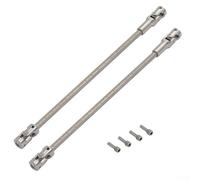 Filteilect Arbre d'entraînement personnalisable en acier inoxydable pour chenilles LCG RC 1/10 avec connexion cannelée de 5 mm et joint coudé, compatible avec longueur DIY (argenté, 1 paire)