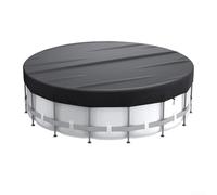 Filteilect Bâche solaire ronde en tissu Oxford noir avec cordon de serrage pour piscine extérieure, 1,8 à 5,7 m
