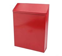 Filteilect Boîte aux lettres murale rustique en fer avec serrure et 2 clés pour une utilisation en extérieur, style boîte aux lettres en métal pour la maison et le jardin (rouge)