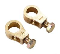 Filteilect Borne de batterie de voiture en cuivre avec vis en acier inoxydable de 10 mm - Pince positive et négative robuste pour une utilisation automobile, réduction de la perte de tension, fiable