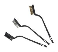 Filteilect Brosse en fil de cuivre et nylon pour le retrait, outil de nettoyage à main de 17,8 cm avec poignée en plastique, courbe, 1/3 pièces (3 pièces)