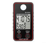 Filteilect Compteur numérique d'éclairement - Lux mètre - Testeur de température de couleur - Outil de mesure de la luminosité - Pour éclairage d'hôtel et hôpital - Échantillonnage 4s (SK-8 201)