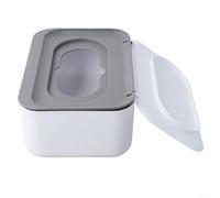 Filteilect Distributeur de lingettes humides avec couvercle - Boîte de rangement en plastique orange avec joint en caoutchouc pour sécher - Pieds antidérapants - 19 x 13 x 7,8 cm - Gris