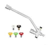 Filteilect Double lance en acier inoxydable pour nettoyeur haute pression avec 5 embouts de buse, baguette en mousse haute pression compatible avec un savon et un rinçage efficaces, compatible avec