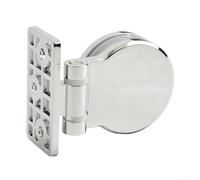 Filteilect Écran de receveur de douche sans cadre avec charnière en verre, pince de fixation à 180 degrés sans cadre avec couvercle chromé (charnière latérale simple)