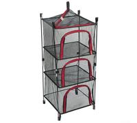 Filteilect Égouttoir à 3 couches pour le camping en plein air - Filet de rangement pliable en maille avec cadre en acier, 86 x 39 cm à suspendre pour ustensiles de cuisine, vêtements, camping pliable