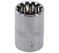 Filteilect Embout à douille 12 pans carré 1/4" pour adaptateur de clé à cliquet Torx, acier au chrome vanadium, design à couple élevé, résistant, 4-14 mm (12 mm)
