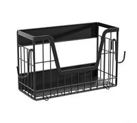 Filteilect Étagère magnétique noire pour réfrigérateur, panier de rangement de fruits et légumes en fer avec dos magnétique pour l'organisation du réfrigérateur, 31,5 x 12,5 x 20 cm