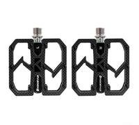 Filteilect Fibre de carbone pour pédales de vélo avec tige en alliage Ti, pédales de route légères à 3 roulements, 194 g par paire, filetage de 14 mm, compatible avec la plupart des routes et