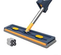 Filteilect Grande serpillère plate rotative à 360 degrés avec poignée pour le nettoyage des sols en bois dur, carrelage, fenêtre, sol avec tampons en microfibre réutilisables (5)