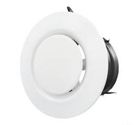 Filteilect Grille d'aération de plafond en ABS avec volume d'air réglable pour sortie d'air frais intérieur, blanc et noir, 75 mm/100 mm/125 mm/150 mm/200 mm (75 mm)