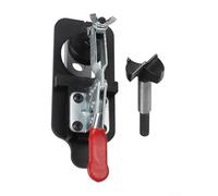 Filteilect Guide de perçage de charnière dissimulé de 35 mm, localisateur d'ouverture de trou de travail du bois pour installation de porte d'armoire, profondeur de perçage réglable de 3 à 7 mm et 10