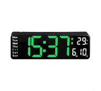 Filteilect Horloge murale numérique avec grand écran LED, date et température, compte à rebours et alarme, mémoire de mise hors tension, 33 cm, support mural moderne pour la maison, le bureau, l'école