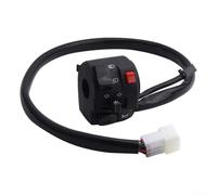 Filteilect Interrupteur latéral gauche de 22 mm pour commandes de guidon - Bouton clignotant avec compatibilité série 300, montage ABS noir