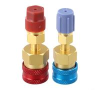 Filteilect Kit d'adaptateur pour conversion R1234YF vers R134A - Coupleurs rapides côté haut/bas avec connecteurs femelles 14 mm/17 mm et 14SAE mâles compatibles avec les systèmes A/C de voiture