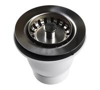 Filteilect Kit de bonde d'évier en acier inoxydable, avec bride de 85 mm pour évier de cuisine, compatible avec évier standard, avec trou de 57 à 74 mm de diamètre