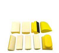 Filteilect Kit d'outils de ponceuse manuelle profilée, 9 pièces avec bloc de ponçage manuel pour bois, réparation de voiture, polissage de meubles avec matériau en mousse de polyuréthane (jaune/blanc)
