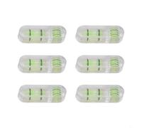 Filteilect Level - Lot de 6 niveaux à bulle de type T pour mesure panoramique et inclinable, verre acrylique avec fioles vertes et jaunes, 29 mm x 9 mm x 7 mm, pour outils, appareils photo, bureau