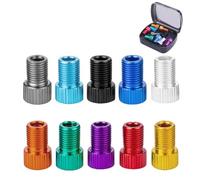 Filteilect Lot de 10 adaptateurs de valve pour conversion de valve, vers adaptateur de valve de voiture Dunlop, matériau cuivre, lot de 10 pièces