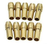 Filteilect Lot de 10 colliers de serrage de 0,5 à 3,2 mm et 4,8 mm pour meuleuse électrique, mini mandrin, matériau en cuivre, jaune (1,5 mm)