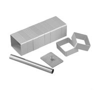 Filteilect Lot de 10 emporte-pièces rectangulaires en acier inoxydable pour pâtisserie, pâte à biscuits, fondant, pain - Comprend un tampon, compatible avec l'argile artisanale et les fruits doux