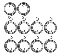 Filteilect Lot de 10 ressorts de rechange pour poignée de porte, loquet à levier interne, bobine de réparation 2,5 tours, noir mat, crochet inférieur revêtu de zinc, ressort plat de 28 mm de diamètre