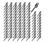 Filteilect Lot de 100 vis d'appât de pêche en acier inoxydable de 15 mm avec lien à boucle ovale ou ronde, compatibles avec les bouillettes en liège, appâts en plastique, matériel terminal pour la