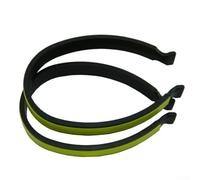 Filteilect Lot de 2 sangles de cheville pour vélo avec design réfléchissant, bandes de fixation pour jambes de sécurité en ABS pour conduite de nuit en plein air, 10 x 58 mm, noir +