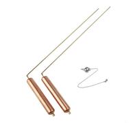 Filteilect Lot de 2 tiges de divination en cuivre pour détection d'eau et de métaux, outils de radiesthésie compatibles avec la chasse au trésor et la géomancie, comprend un pendule (or rose)