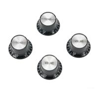 Filteilect Lot de 4 boutons de contrôle de guitare argentés pour Gibson