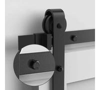 Filteilect Lot de 4 entretoises murales pour porte de grange coulissante, manchon de connecteur en plastique noir et métal, raccord de 35 mm pour rail de tuyau standard, remplacement