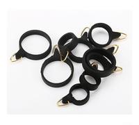 Filteilect Lot de 5 crochets de pêche pour canne à pêche - Anneaux de suspension élastiques en caoutchouc et métal, tailles S/M/L, noir + doré, s'adapte à la plupart des bâtons de pêche (S)