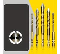 Filteilect Lot de 57 forets triangulaires pour verre, béton et carrelage en acier haute dureté avec pointes en carbure compatibles avec perceuses standard